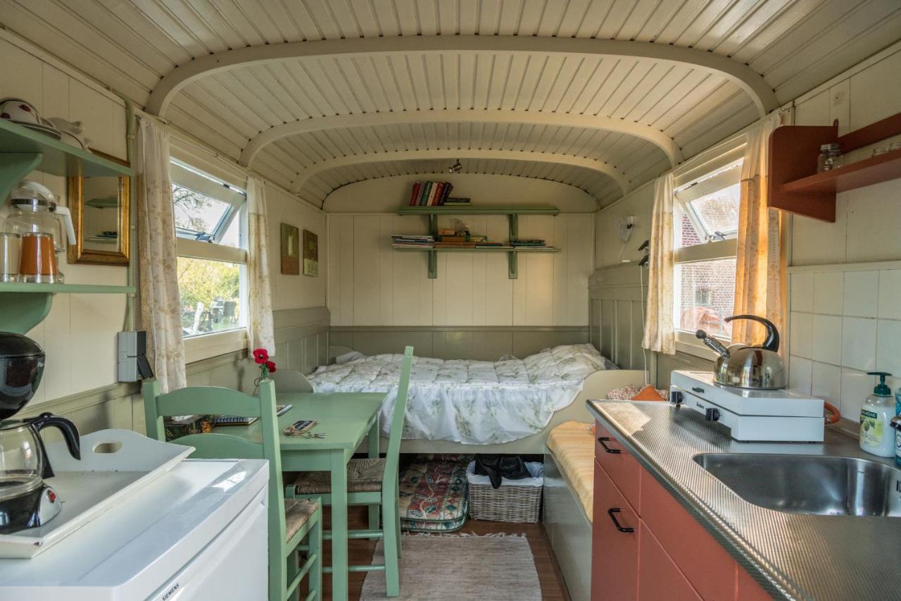 Pipowagen Lidewei Groningen Westerwolde Unieke Ligging Met Eigen Tuin En Vrij Uitzicht Over Veld Naar Natuurgebied Onstwedde Exterior photo